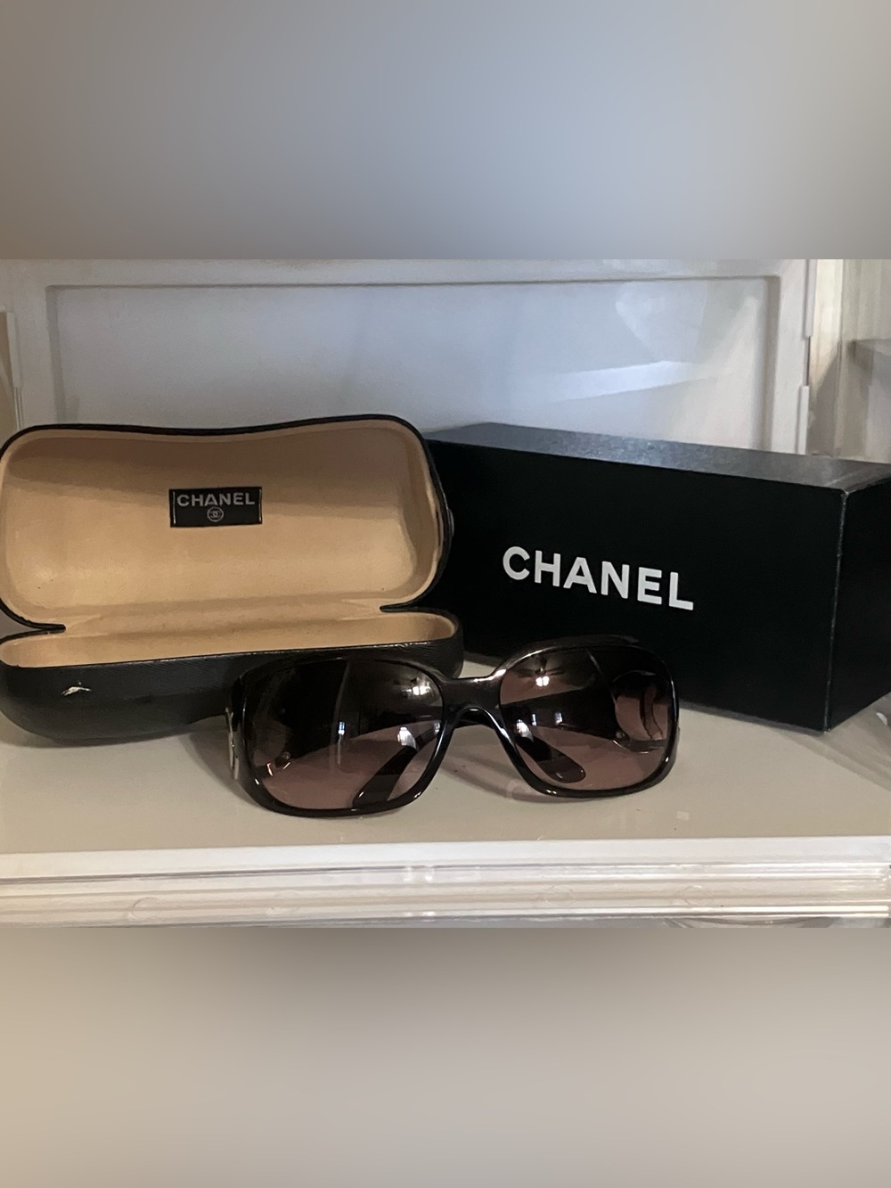 Chanel Women's dark brown Gradient Oversized Sunglasses